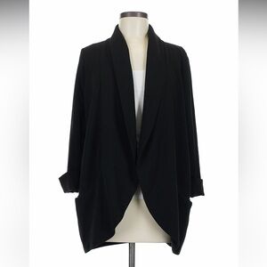 Aritzia Wilfred Black Open-Front Draped Blazer | size 2